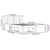 Bedframe massief hout wit 180x200 cm 6FT Super King - thumbnail