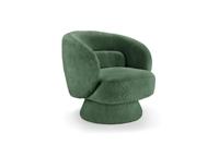 Draaibare design fauteuil BOSSA NOVA 80cm mosgroen bouclé - 45840 - thumbnail