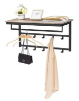 Ylumen Kapstok Wesly B 80 cm H 42 cm grijs zwart - thumbnail