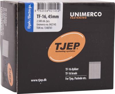 Brad 16G 1.6mm l= 45mm recht verz. (2500) Brad 16G 1.6mm l= 45mm recht verz. (2500)