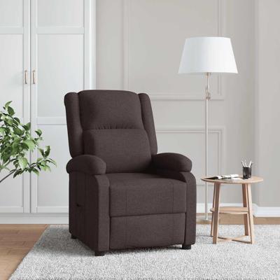 Fauteuil verstelbaar stof donkerbruin