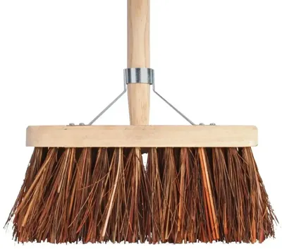 Bezem natuurvezel steel breedte 28cm hoogte 140cm