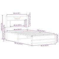 Bedframe zonder matras hout sonoma eikenkleurig 90x190 cm - thumbnail