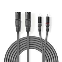 Nedis Gebalanceerde Audiokabel | 2x XLR 3-Pins Male naar 2x RCA Male | 3 m | 1 stuks - COTH15210GY30 COTH15210GY30 - thumbnail