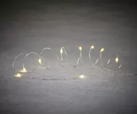 Luca Lighting LED kerstverlichting zilverdraad 20 lampjes 2m, warm wit - thumbnail