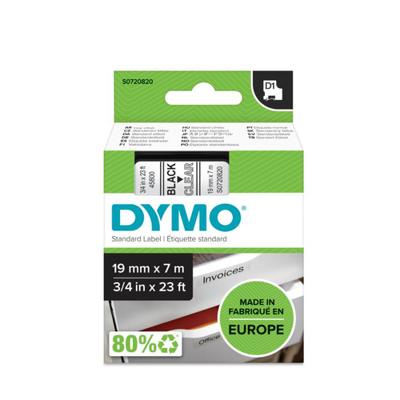 Gelamineerde Tape voor Labelmakers Dymo D1 45800 LabelManager™ Zwart Transparant (5 Stuks) - thumbnail