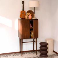 Dutchbone Opbergkast 'Morrison' Walnoothout, 125 x 45cm - thumbnail