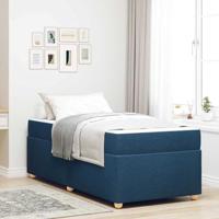 Bedframe met matras Blauw 90 x 190 cm Stof - thumbnail