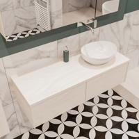 Mondiaz Lush Barco badmeubel underlayment 120 cm 2 lades mdf 1 waskom rechts zonder kraangat - thumbnail