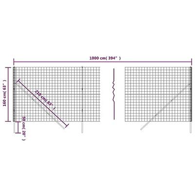 Draadgaashek 1,6x10 m gegalvaniseerd staal antracietkleurig Draadgaashek 1,6x10 m gegalvaniseerd staal antracietkleurig