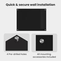 VidaXL Keuken achterwand zwart 80 x 60 cm gehard glas - thumbnail