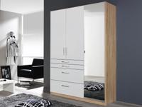 Kast HARBOR 3 deuren 4 lades sonoma/wit met spiegel - thumbnail