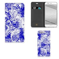 Mobiel BookCase Huawei P10 Plus Angel Skull Blauw - thumbnail