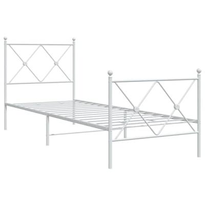 Bedframe met hoofd- en voeteneinde metaal wit 80x200 cm Bedframe met hoofd- en voeteneinde metaal wit 80x200 cm