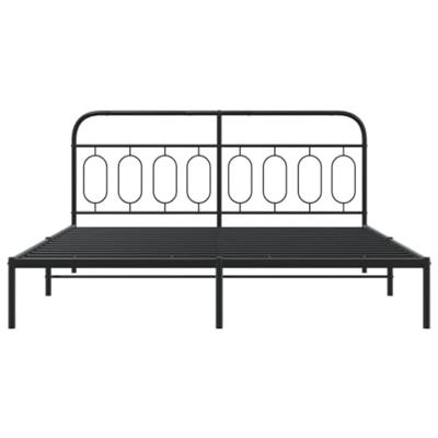 Bedframe met hoofdbord metaal zwart 183x213 cm Bedframe met hoofdbord metaal zwart 183x213 cm