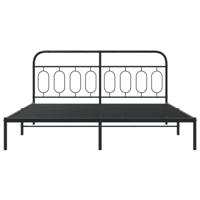 Bedframe met hoofdbord metaal zwart 183x213 cm - thumbnail