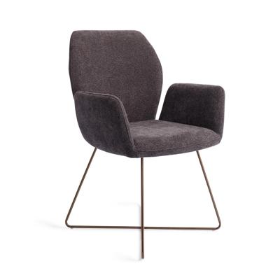 Jesper Home Misaki eetkamerstoel Almost Black cross rose