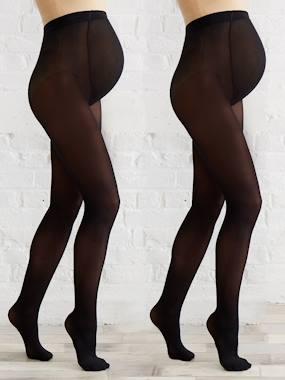 Set van 2 ondoorzichtige zwangerschapspanty's set zwart Set van 2 ondoorzichtige zwangerschapspanty's set zwart