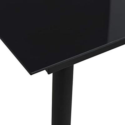 Tuintafel 80x80x74 cm staal en glas zwart