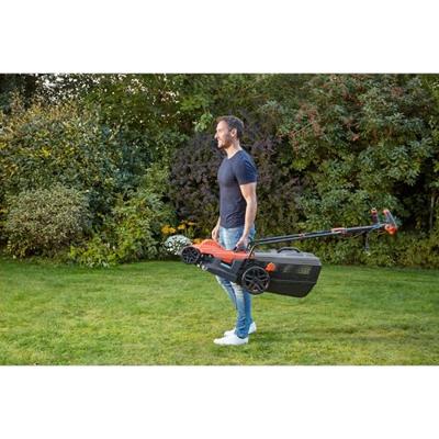 Black & Decker Black and Decker Grasmaaier Elektrisch Instelbare maaihoogte, In hoogte verstelbare greep met klapfunctie 1600 W Snijbreedte max. 38 cm