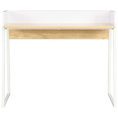 VidaXL Bureau 90x60x88 cm wit en eikenkleurig