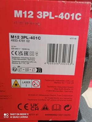Milwaukee M12 3PL-401C Accu Kruislijnlaser 3x360° Groen 12V 4.0Ah in koffer - 4933478102