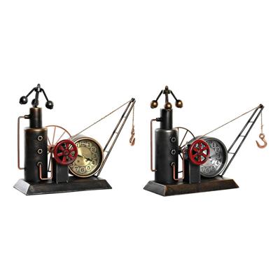 Tafelklok DKD Home Decor Gouden Zilverkleurig Ijzer Vintage 40,5 x 15 x 32,5 cm (2 Stuks)