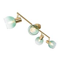 QAZQA Art Deco spot goud met groen glas 4-lichts - Vidro - thumbnail
