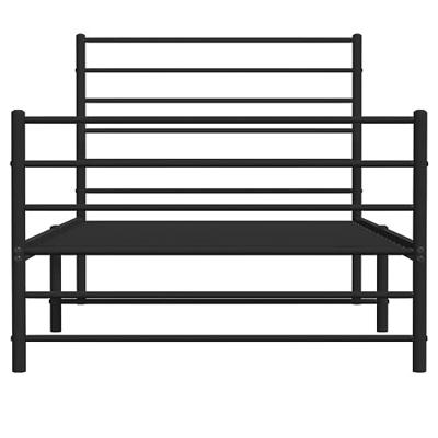 Bedframe met hoofd- en voeteneinde metaal zwart 100x190 cm - thumbnail