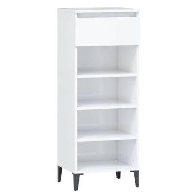 VidaXL Schoenenrek 40x36x105 cm bewerkt hout hoogglans wit