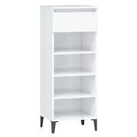 VidaXL Schoenenrek 40x36x105 cm bewerkt hout hoogglans wit - thumbnail