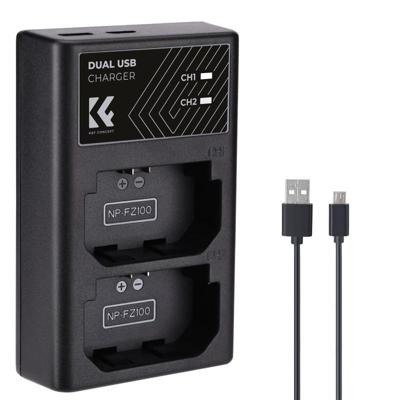 K&F Concept NP-FZ100 Dual Battery Charger USB-C K&F Concept NP-FZ100 Dual Battery Charger USB-C