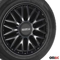4-Delige Sparco Wieldoppenset Roma 15-inch grijs/zwart SP1596GRBK - thumbnail