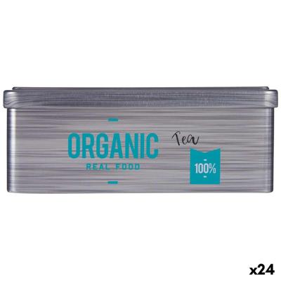Box for Infusions Kinvara Organic Tea Grijs Blik 11 x 7,1 x 18 cm (24 Stuks)