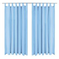 VidaXL Micro-satijnen gordijnen met lussen 140x175 cm turquoise 2 st - thumbnail