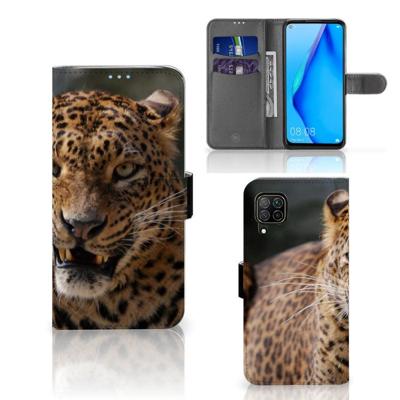 Huawei P40 Lite | Telefoonhoesje | Met pasjeshouder | Luipaard