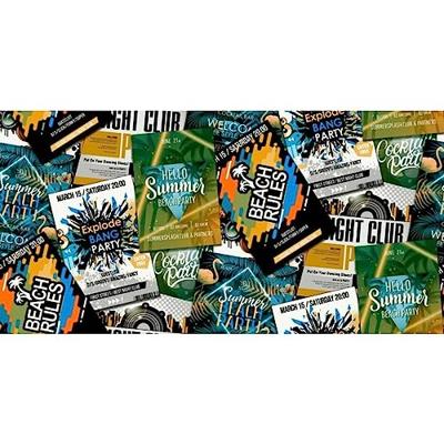 Noordwand behang good vibes club posters groen en oranje