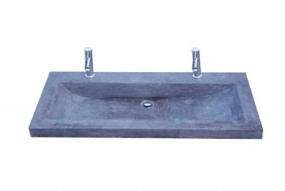Aqua Royal Hardsteen Wastafel Compact Stone 100X38X5 cm 1 Of 2 Kraangaten - 2 Kraangaten