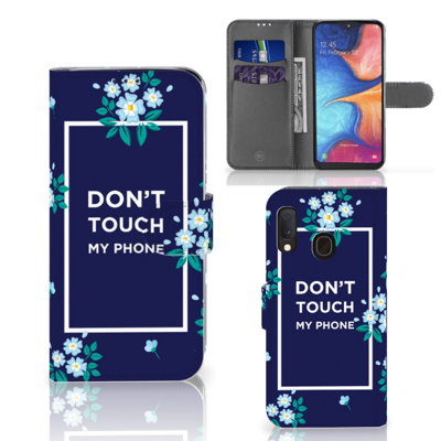 Samsung Galaxy A20e Portemonnee Hoesje Flowers Blue DTMP | Portemonnee hoesje