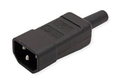 BACHMANN stekker voor koude apparaten IEC320 C14 10A/250VAC, Schroefaansluiting, zwart