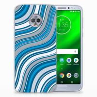 Motorola Moto G6 Plus TPU bumper Waves Blue - thumbnail