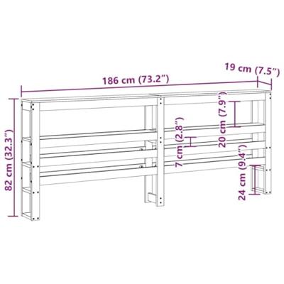 Hoofdbord met schappen 180 cm massief grenenhout Hoofdbord met schappen 180 cm massief grenenhout