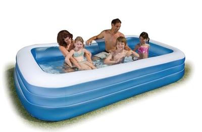 Intex opblaasbaar zwembad family pool blauw - thumbnail
