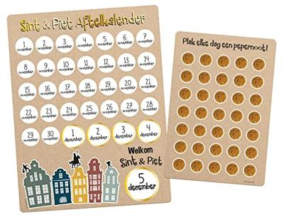 Folat BV Sinterklaas aftelkalender met stickers welkom sint & piet