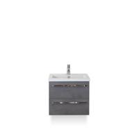 Seville Badmeubelset 60 cm - Beton Antraciet - Keramische Wastafel Wit Djazz - thumbnail