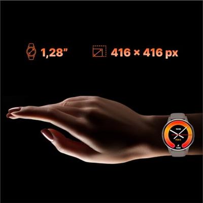 Forever IGO Watch 4 Smartwatch voor dames, AMOLED Touch Rond Horloge, Slaapmonitor, Sport, Fitness, SMS, Bluetooth, IP67 waterdicht, wit/roze, 2 riemen, modieuze smartwatch voor dames