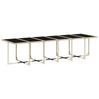 13-delige Tuinset met kussens poly rattan beige - thumbnail