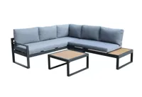 Hoekbank Vita Silva alu met tafel - thumbnail