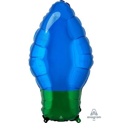 Amscan Folie ballon kerstlamp blauw 55 cm | 25 stuks