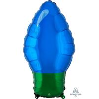 Amscan Folie ballon kerstlamp blauw 55 cm | 25 stuks - thumbnail